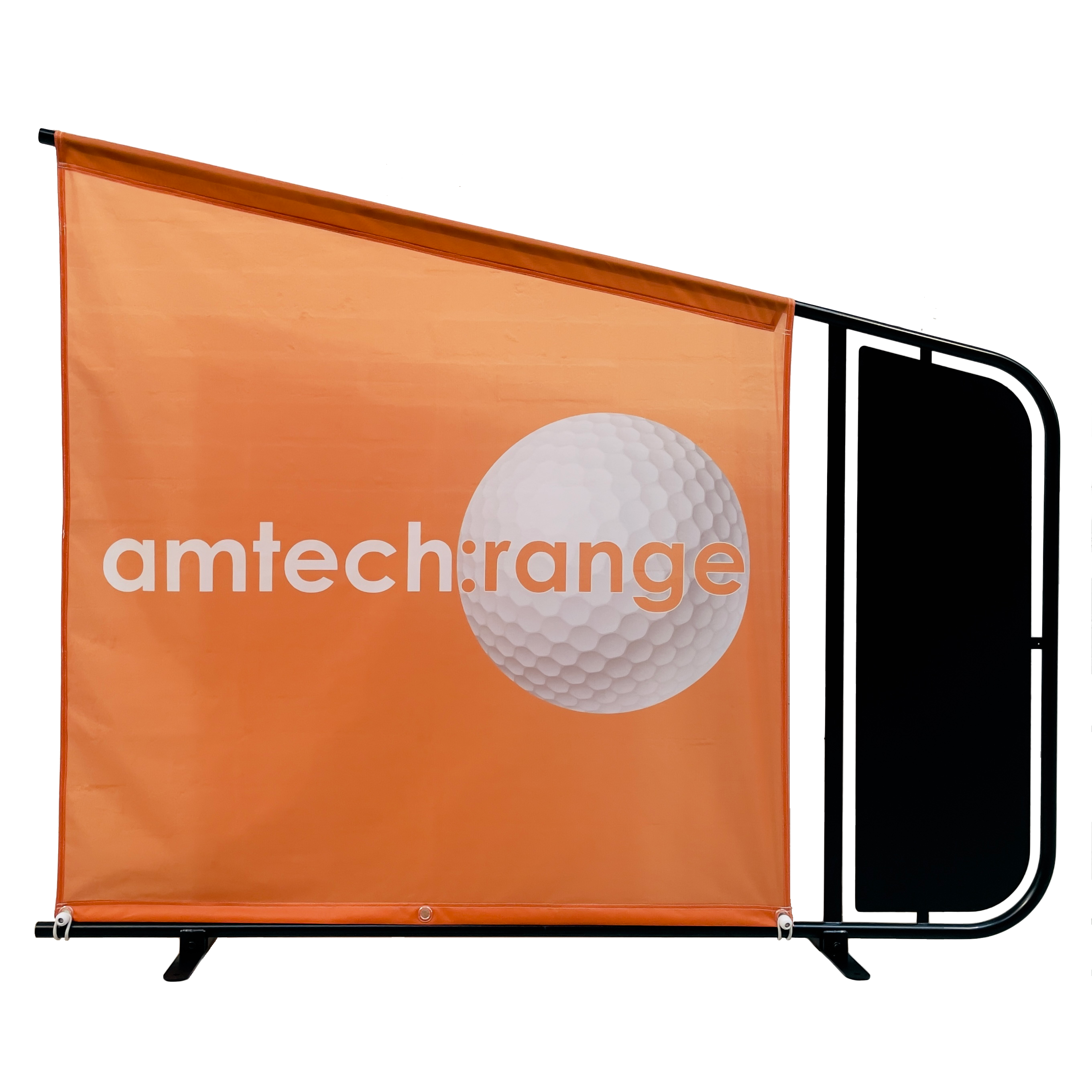 Bay Divider steel powder coated frame customisable bespoke banner for the golf driving range bay