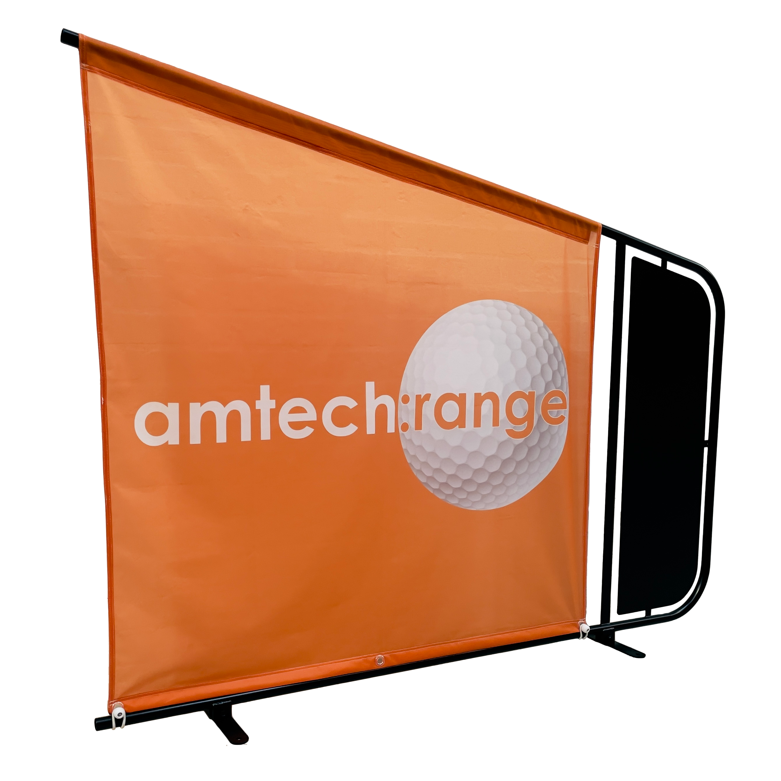Bay Divider steel powder coated frame customisable bespoke banner for the golf driving range bay