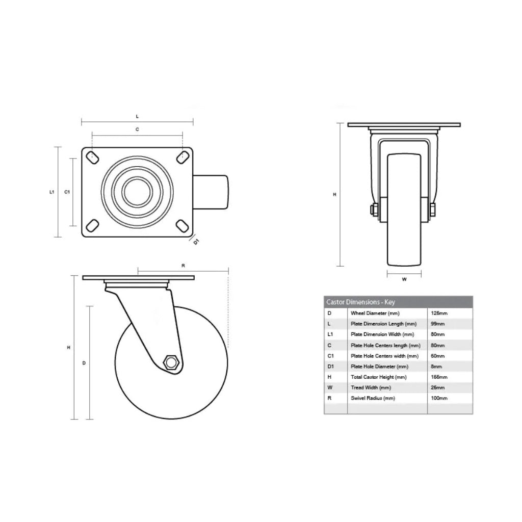 RA-BW2830 Amtech Range Servant Presoaker 4000 Wheel & Castor WIA0000