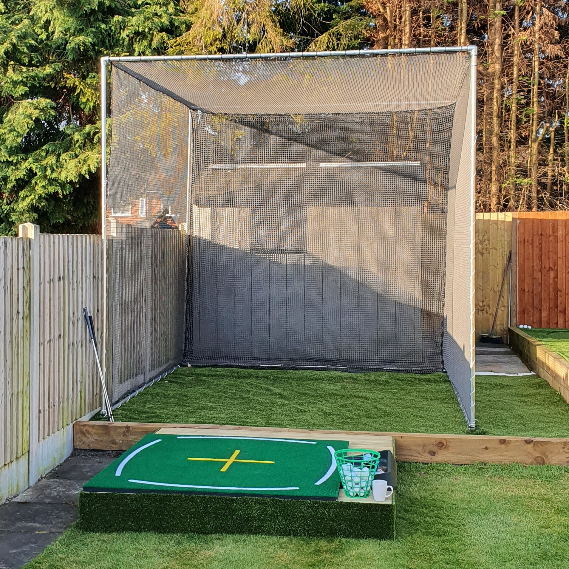 Golf Driving Range Mat Teaching Lines Coaching Studio 150x150cm